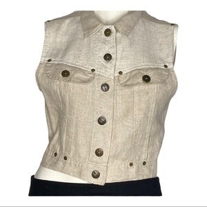 American Worker Linen Vest Sz Small